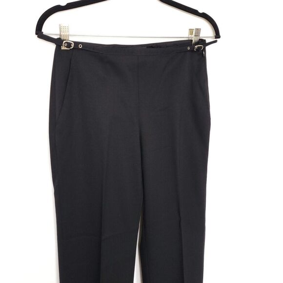 CLUB MONACO Straight Wool Pants Women's Size 2 Black Trousers Career Lightweight - Picture 4 of 13